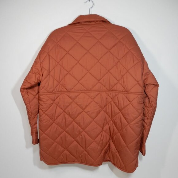 Billabong Transport Shacket Snap Front Overshirt Jacket Size L Rust Quilted NEW - Picture 11 of 12